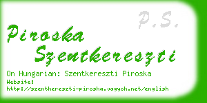 piroska szentkereszti business card